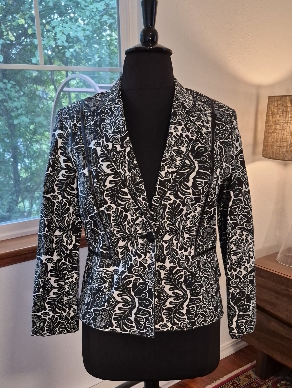 COLDWATER CREEK Y2K Marvelous Blazer Jacket Large Black White NWT